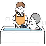 A Woman Who Assists In Bathing SVG Icon